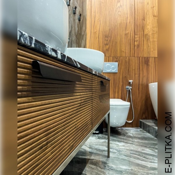 Дизайнерская мебель для ванной с двумя раковинами