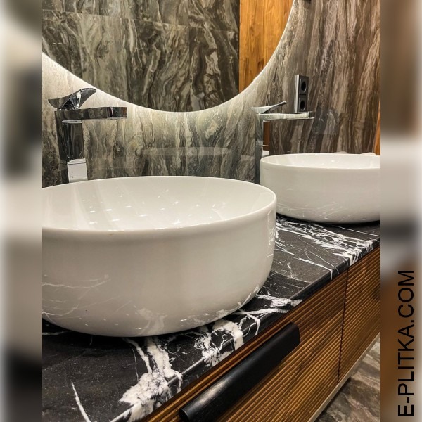 Дизайнерская мебель для ванной с двумя раковинами