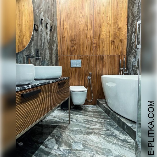 Дизайнерская мебель для ванной с двумя раковинами