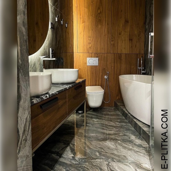 Дизайнерская мебель для ванной с двумя раковинами