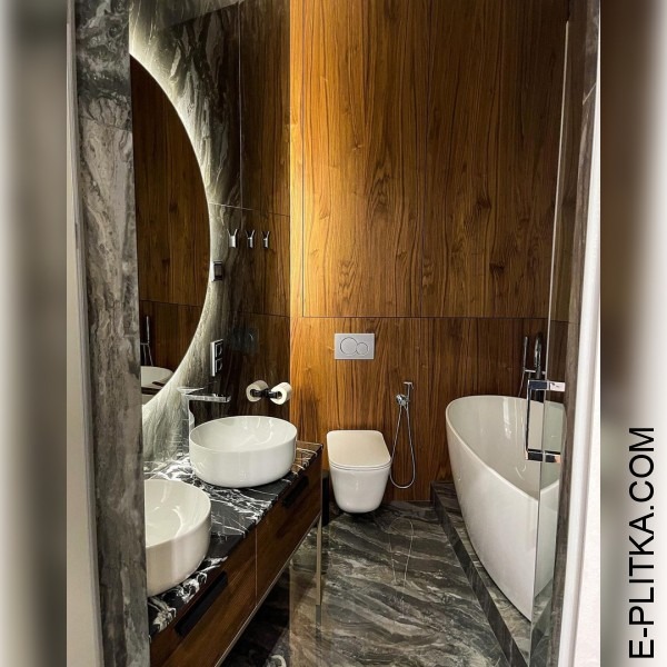 Дизайнерская мебель для ванной с двумя раковинами