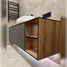 Изготавливаем дизайнерскую мебель для ванной в Киеве под заказ нестандартных размеров и по индивидуальному дизайн-проекту. Консольная тумба со столешницей в современном стиле под накладную раковину-чашу. ЗВОНИТЕ ☎️ +38(073) 576 63 03 ✔️ Лучшее качество и