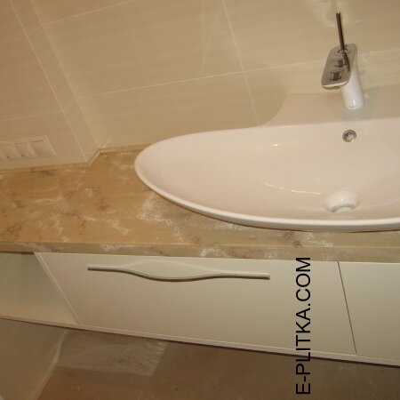 Угловая мебель для ванной со столешницей и раковиной