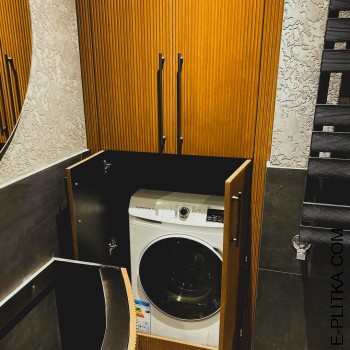 Шпонована шафа для ванної під пральну машину