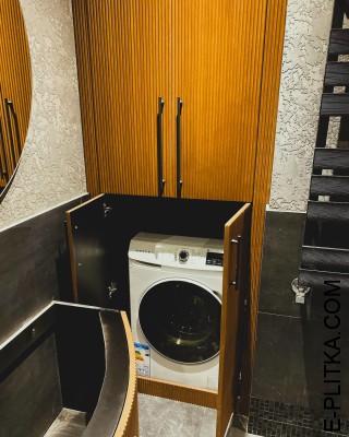 Шпонированный шкаф для ванной под стиральную машину