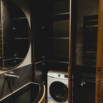 Шпонована шафа для ванної під пральну машину