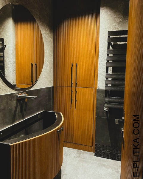 Шпонована шафа для ванної під пральну машину