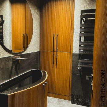 Шпонована шафа для ванної під пральну машину