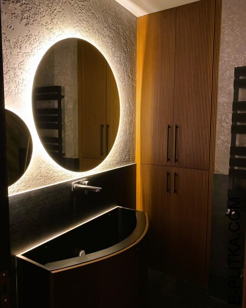 Виготовимо на замовлення шпоновану шафу для ванної в Києві нестандартних розмірів і за індивідуальним дизайн-проектом. Вбудована шафа у ванну кімнату з пральною машиною. ТЕЛЕФОНУЙТЕ ☎️ +38(073) 576 63 03 ✔️ Найкраща якість та ціни!