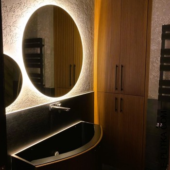 Шпонована шафа для ванної під пральну машину