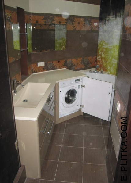 Кутова шафа для ванної кімнати зі стільницею