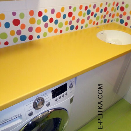 Столешница в ванной со стиральной машиной