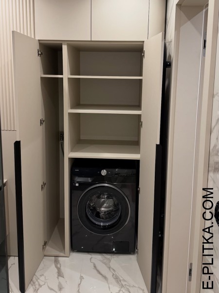 Изготовим встроенный шкаф в ванную со стиральной машиной в Киеве под заказ нестандартных размеров и по индивидуальному дизайн-проекту. Встраиваемый шкаф в нишу ванной комнаты под стиральную машину. ЗВОНИТЕ ☎️ +38(073) 576 63 03 ✔️ Лучшее качество и цены!