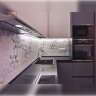 Серая с белым кухня AGT супермат со встроенными шкафами