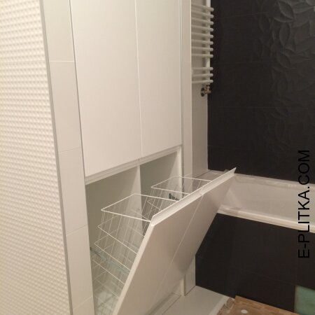 Пенал для ванной комнаты с корзиной для белья на заказ