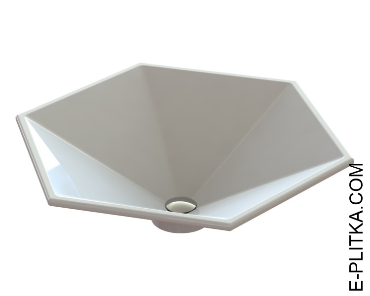 Раковина на столешницу чаша накладная 50*50 шестиугольная