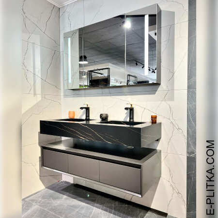 Мебель для ванной комнаты на 120 см с двумя раковинами