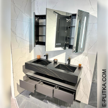 Мебель для ванной комнаты на 120 см с двумя раковинами