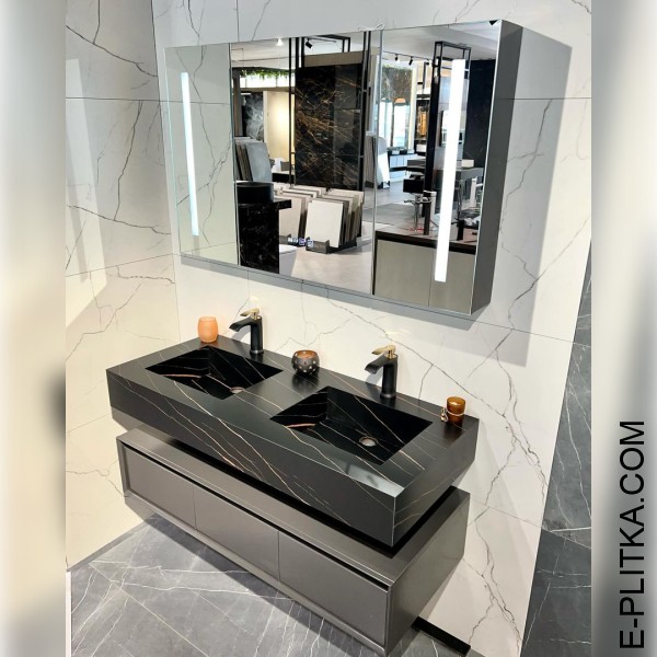 Мебель для ванной комнаты на 120 см с двумя раковинами