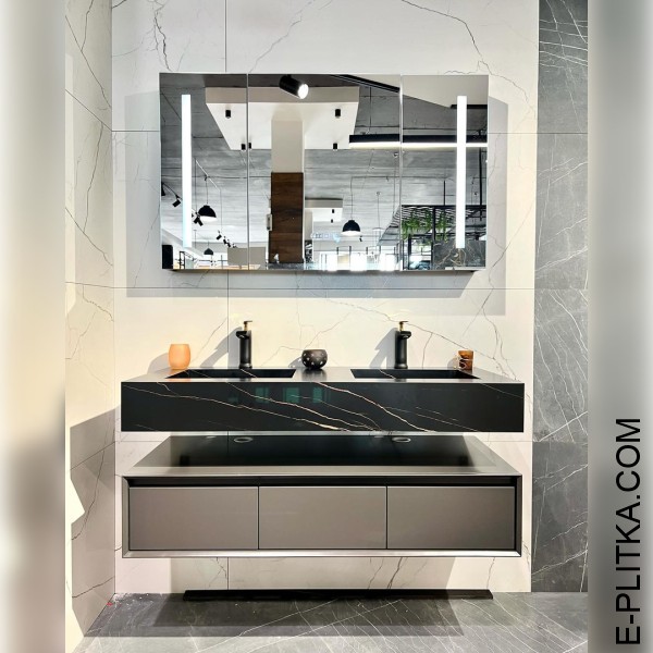 Мебель для ванной комнаты на 120 см с двумя раковинами