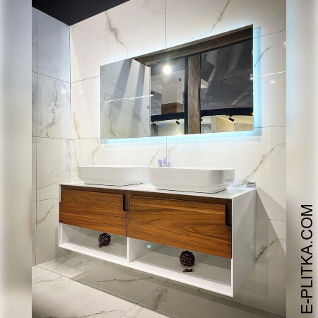 Мебель для ванной комнаты на 130 см с двумя раковинами