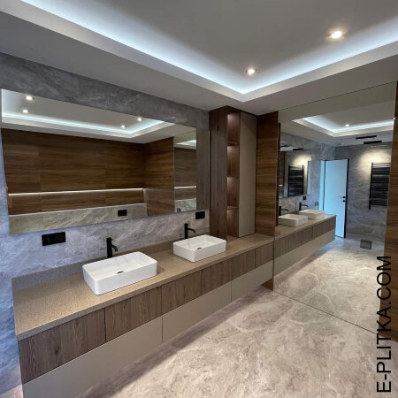 Индивидуальная мебель для ванной комнаты с двумя раковинами