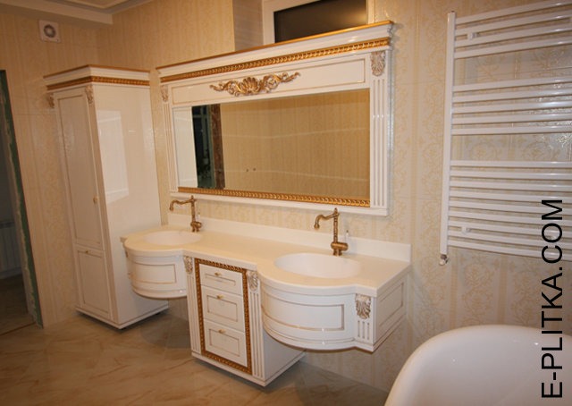 Нравится Индивидуальная мебель для ванной комнаты с двумя раковинами - сделаем по Вашим размерам