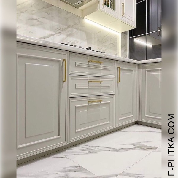 П-подібна кухня сірого кольору у стилі сучасна класика