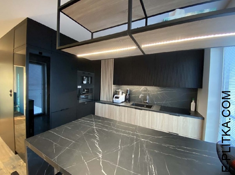 Кухня Perfecta mebli Düsseldorf, современный стиль кухни на заказ, кухня в индустриальном стиле loft