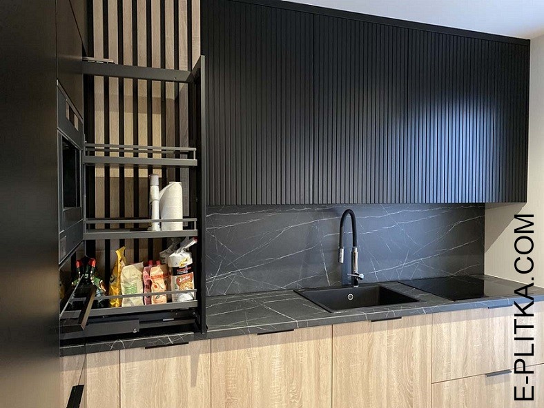 Кухня Perfecta mebli Düsseldorf, современный стиль кухни на заказ, кухня в индустриальном стиле loft