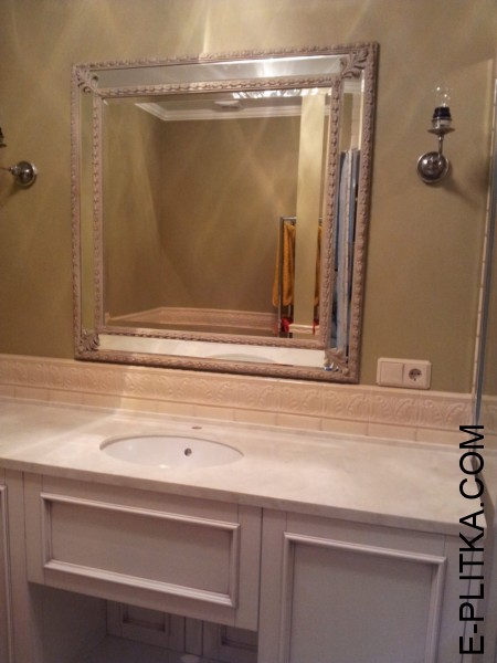 Литая столешница с раковиной для ванной