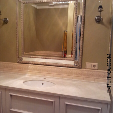 Литая столешница с раковиной для ванной