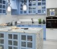 Кухня в греческом стиле Perfecta mebli «Dominic», деревянная кухня в бело-голубых тонах