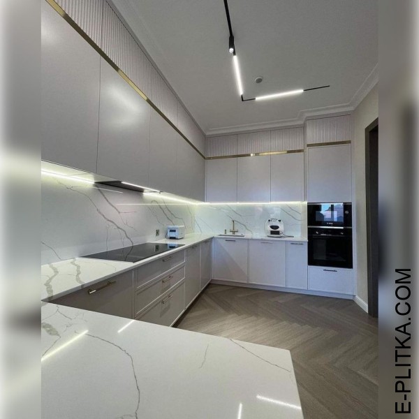 Класична кухня фарбований МДФ із сучасним фрезеруванням