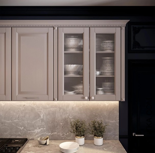 Кухня Perfecta mebli «Viva» с волнистым стеклом в витринах 