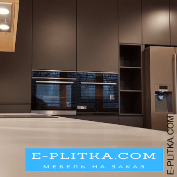 Матова кухня «Marrone» з білим островом