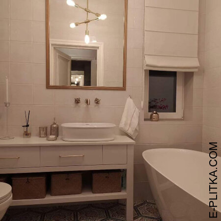 Мебель для ванной комнаты с накладной фаянсовой раковиной