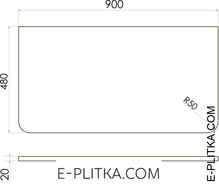 Стільниця кам'яна під умивальник Volle Solid surface 10-40-8103