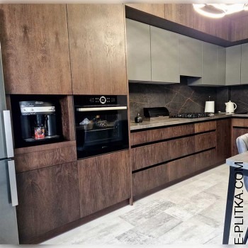 Кухня «Silena» темне дерево з сірим