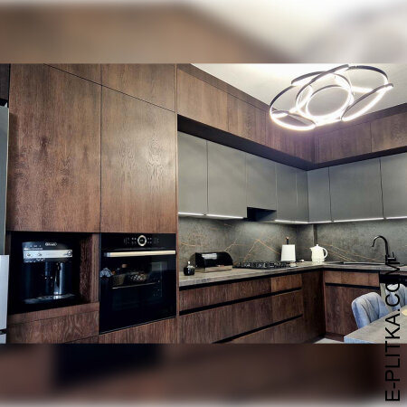 Кухня «Silena» темное дерево с серым