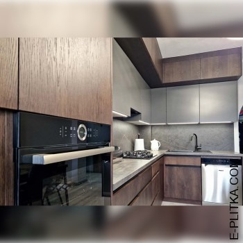 Кухня «Silena» темне дерево з сірим