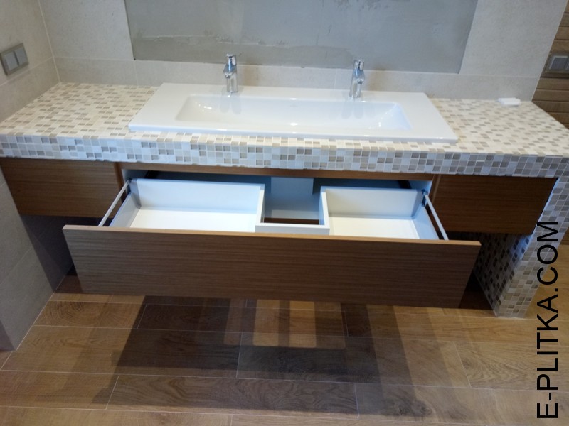 Замовити меблі під стільницю із мозайки.