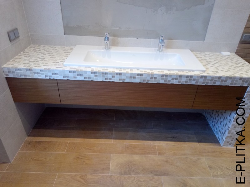 Замовити меблі під стільницю із мозайки.