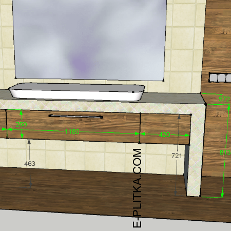 Заказать мебель под столешницу из мозайки