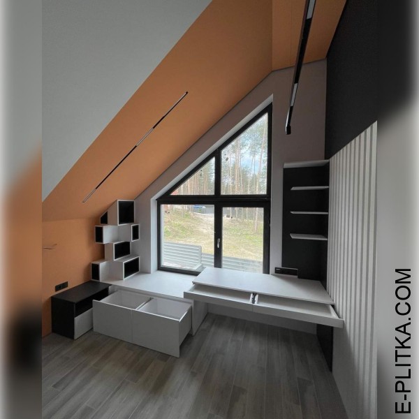 Стильный шкаф в подростковую спальню на мансардный этаж