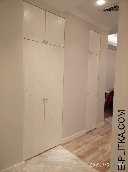 Встроенная система хранения из МДФ под эмалью