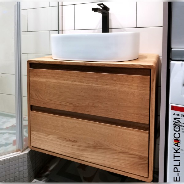 Виготовляємо тумби для ванної в Києві на замовлення нестандартних розмірів та за індивідуальним дизайн-проектом. Дерев`яна тумба зі стільницею підвісного типу під чашку в сучасну ванну кімнату. ТЕЛЕФОНУЙТЕ ☎️ +38(073) 576 63 03 ✔️ Найкраща якість та ціни!