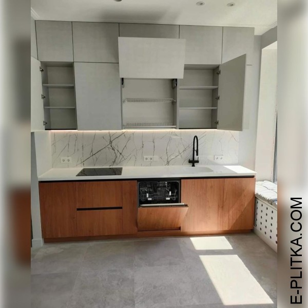 Изготавливаем кухни в Киеве под заказ любых размеров и по индивидуальному дизайн-проекту. Стильная мебель в кухню с фасадами покрытыми шпоном дерева со столешницей и влитой мойкой из акрилового камня. ЗВОНИТЕ ☎️ (063) 641 35 65 ✔️ Лучшее качество!