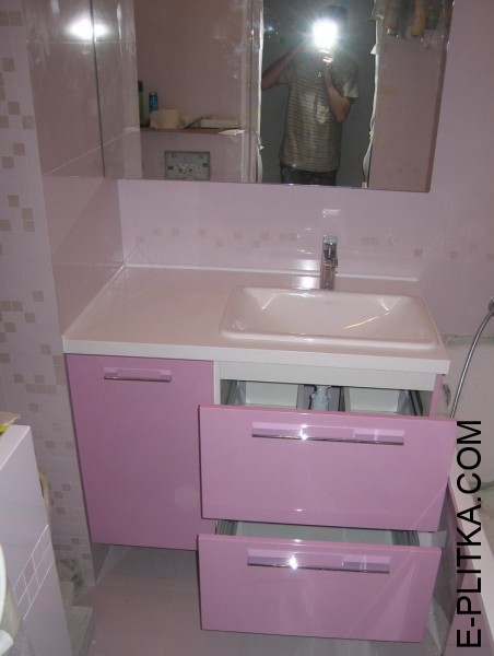 Мебель для ванной с накладной раковиной  на 110 см