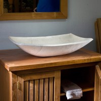 Раковина из натурального камня perahu_white